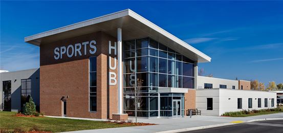 Exterior picture of the Sports Hub building